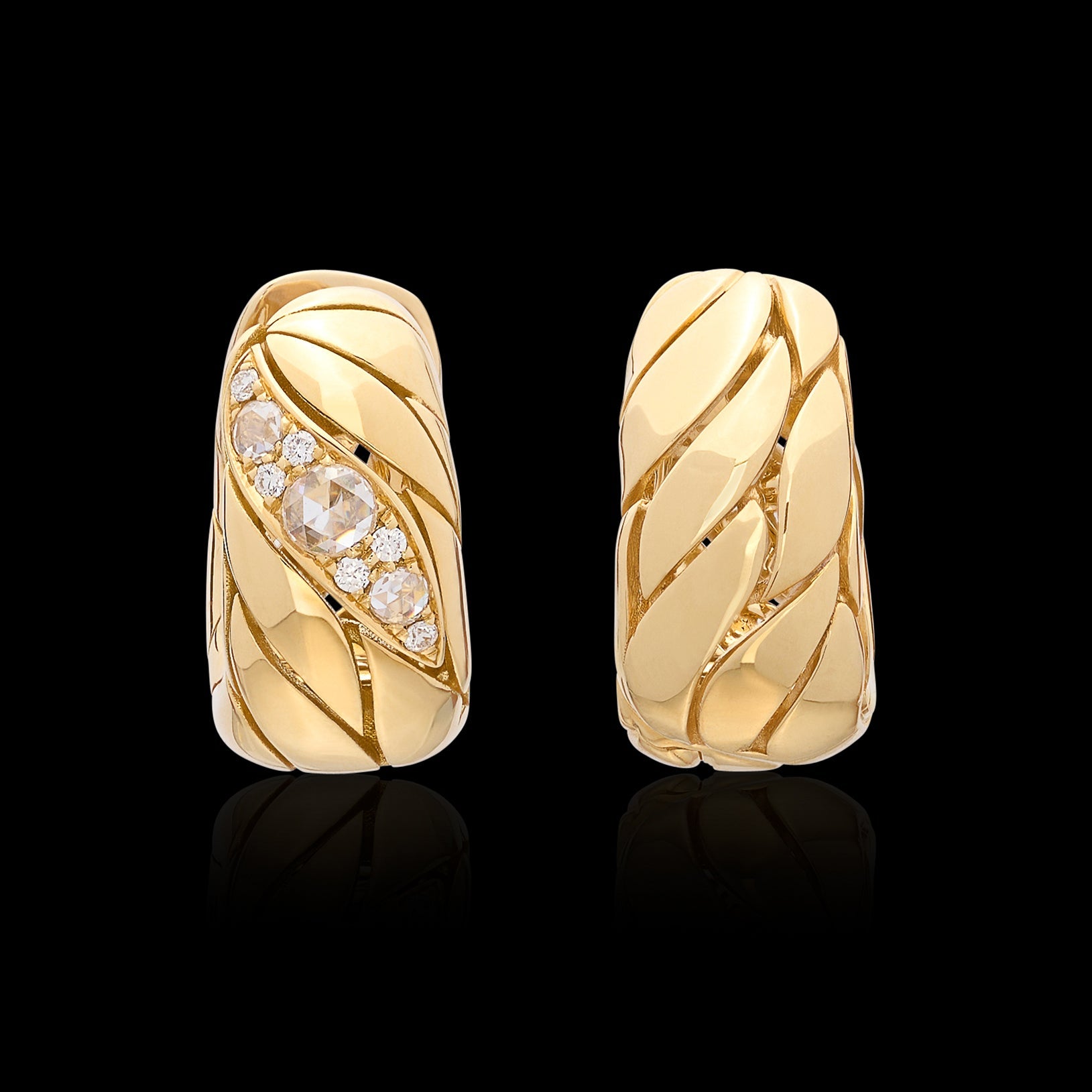 Old European Cut Diamond Hoop Earrings | Ouros Jewels